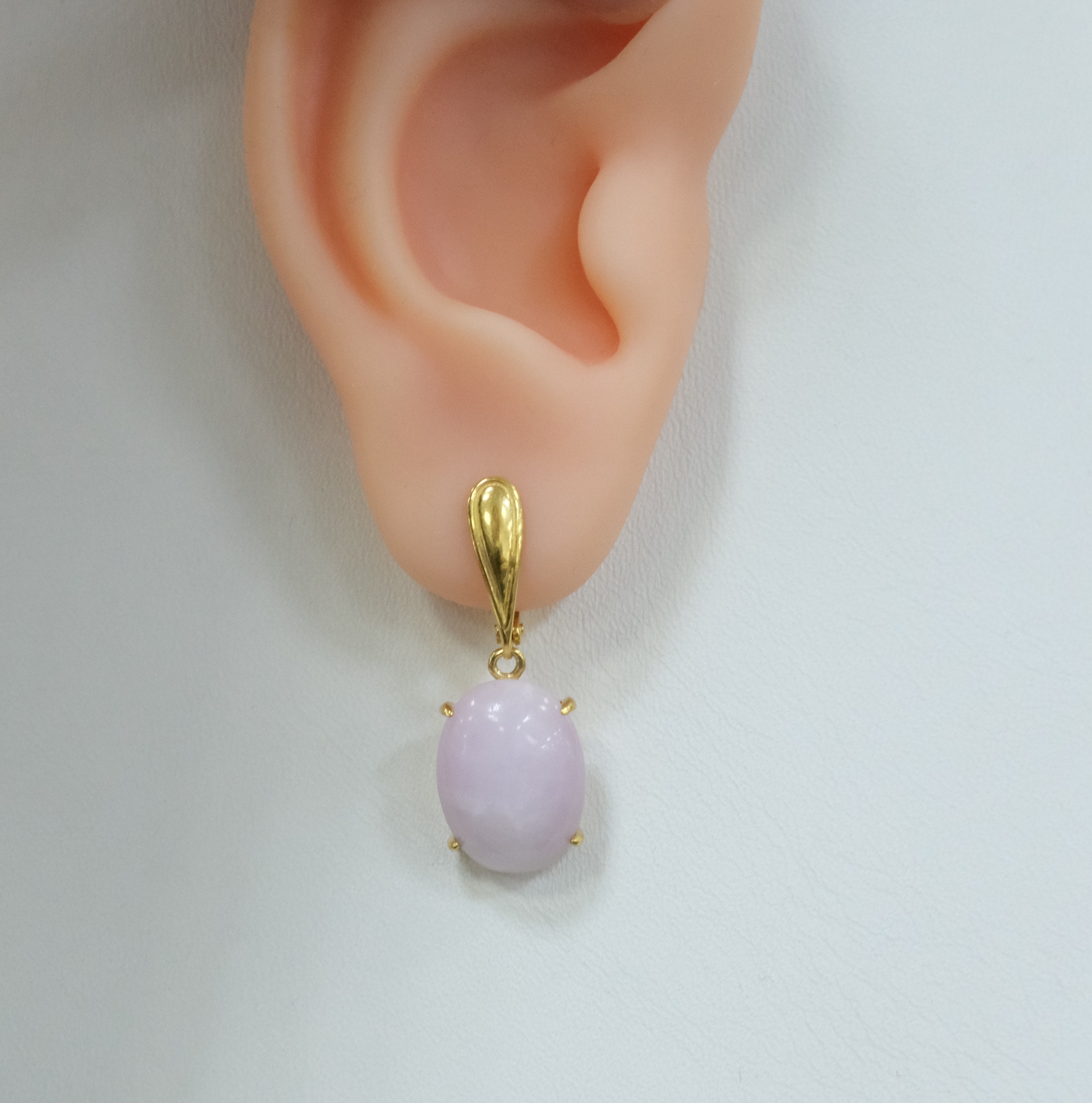 Серебряные серьги с кунцитами